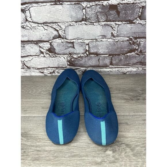 Rothy's The Square Pacific Blue Knit Fabric Ballet Flats Women Sz 11M US/42EU - Picture 7 of 16